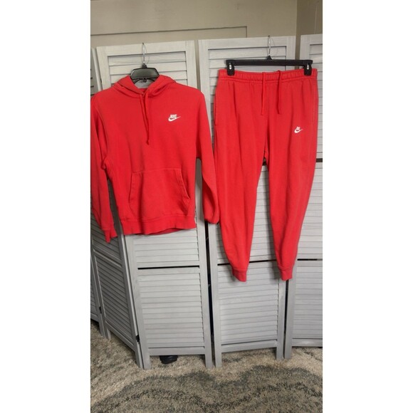 Nike Men's Red Sweatsuit Set Hoodie small and Pants medium - Picture 1 of 6